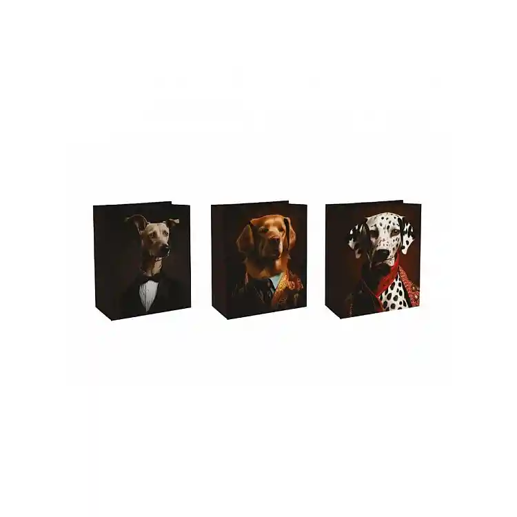 Τσάντα χαρτ. δώρου  DOG HEAD /3σχέδια 19x23x9cm