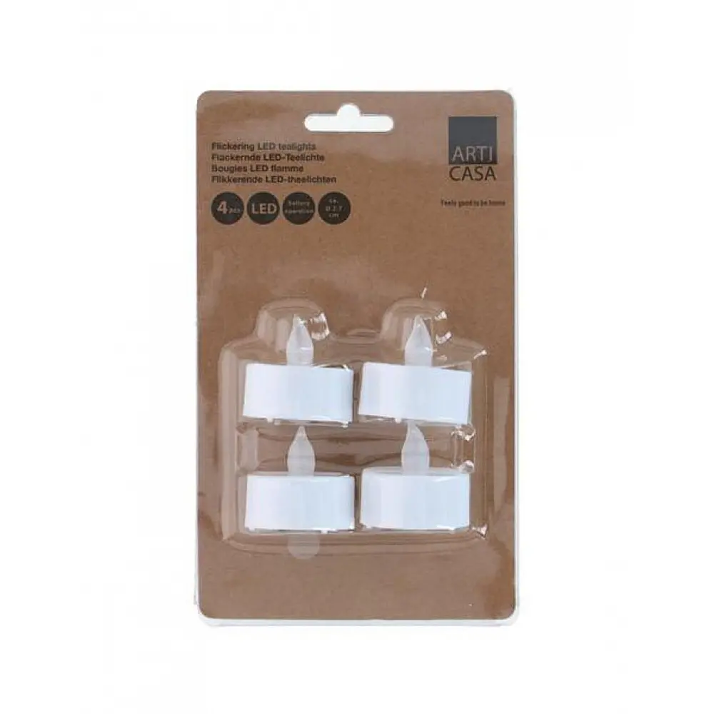 Κεριά ρεσώ LED 4τμχ Φ3,7Η3,7cm
