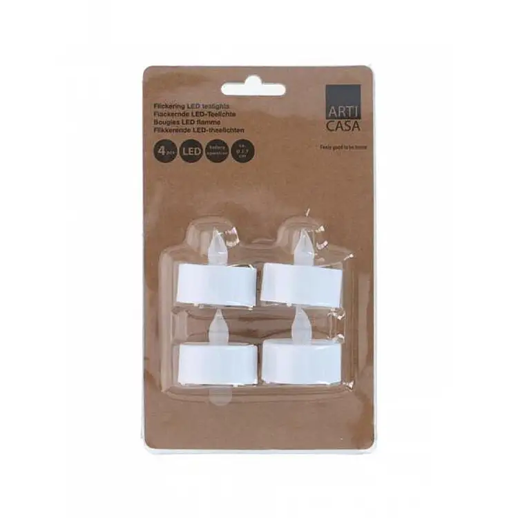 Κεριά ρεσώ LED 4τμχ Φ3,7Η3,7cm