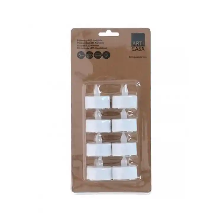Κεριά ρεσώ LED 8τμχ Φ3,7Η3,7cm