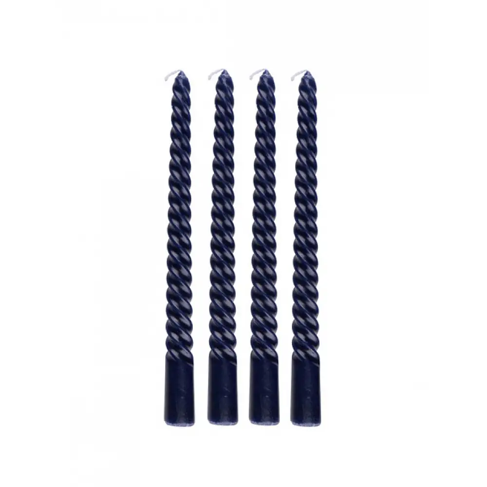 Κερί ελικοειδές μπλε σκούρο 4 τμχ 7x2x25cm