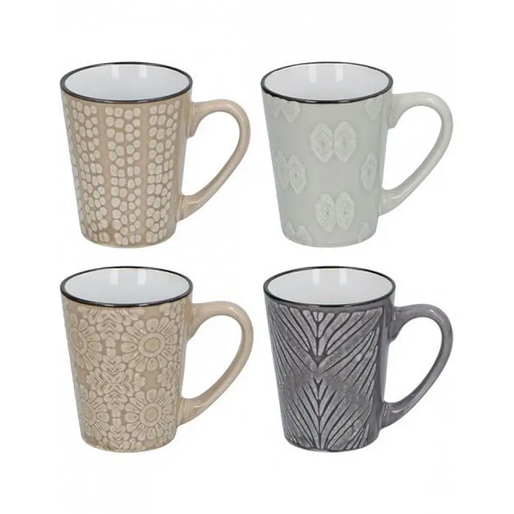 Κούπα κεραμική Φ9,5 Η10,5/350ml/4χρώματα