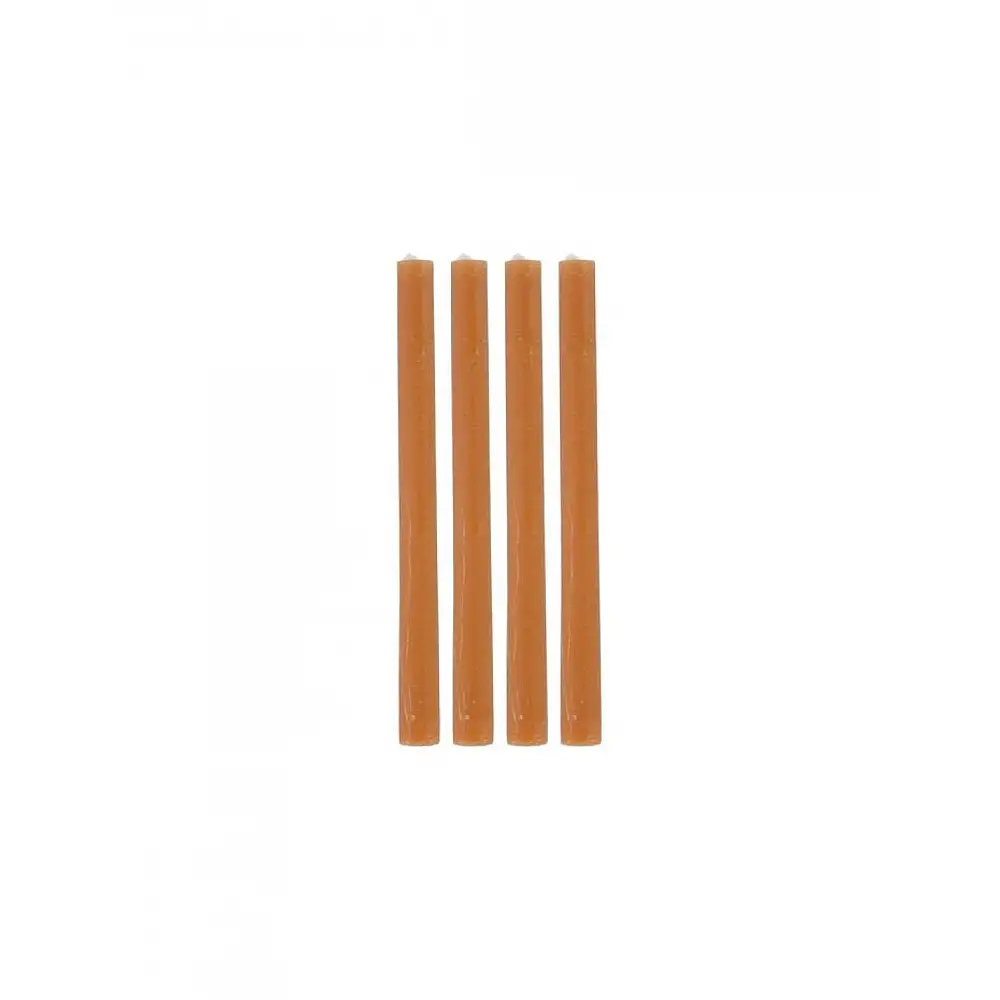 Κεριά κηροπηγίου πορτοκαλίαλί 4τμχ 8,8x2,3x25,5cm