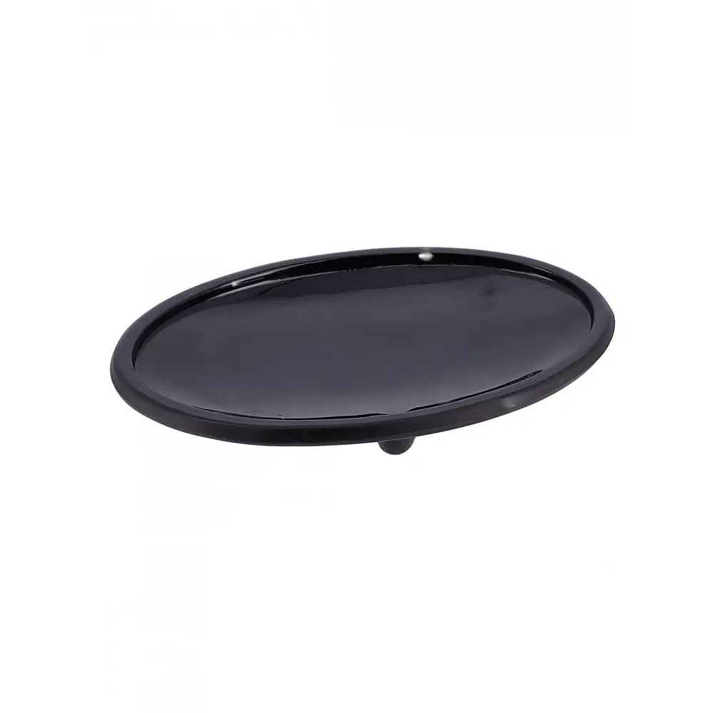 Σαπουνοθήκη γυάλινο μαύρη dots 15. 5 x 9. 8 cm