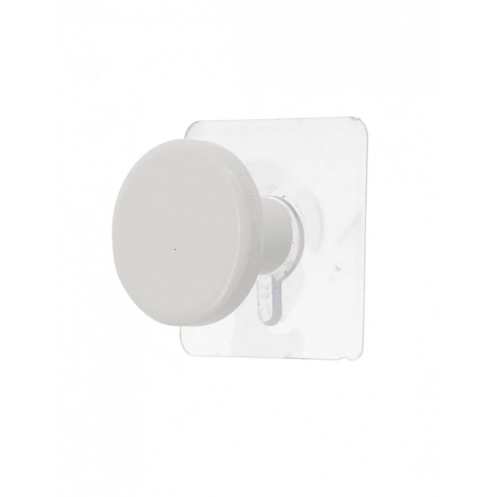 Κρεμάστρα μονή bamboo λευκή σε sticker Φ4,5cm