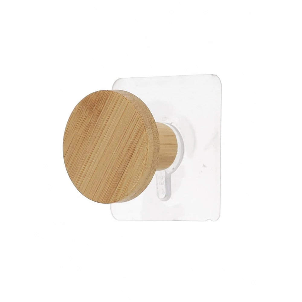 Κρεμάστρα μονή bamboo φυσικό σε sticker Φ4,5cm