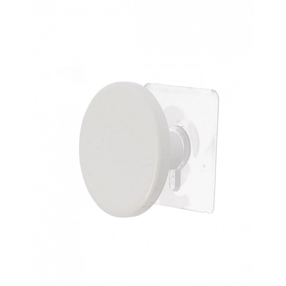 Κρεμάστρα μονή bamboo λευκή σε sticker Φ6,5cm