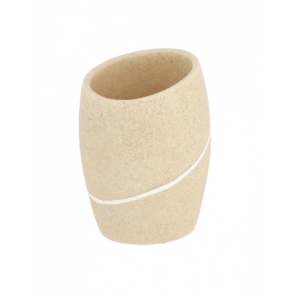Ποτήρι μπάνιου polyresin/stone effect/φυσικό  7. 2x6. 5x9,8cm