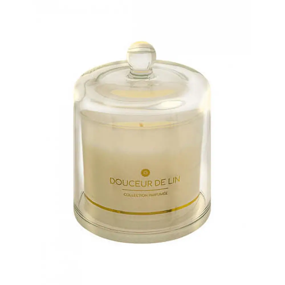 Ποτήρι γυάλινο με κερί/καπάκι καμπάνα 240gr/10,8x13,8cm