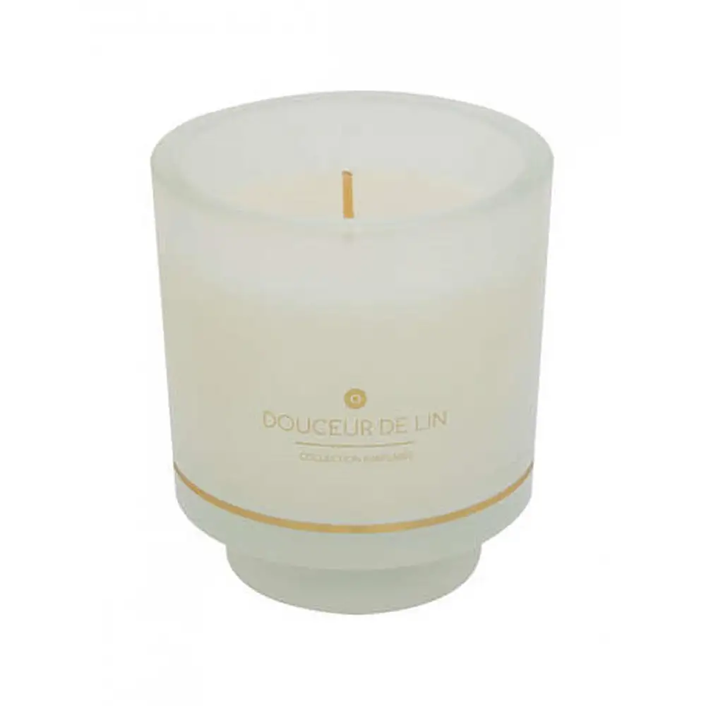 Ποτήρι γυάλινο λευκό με κερί 225gr/9 x10cm