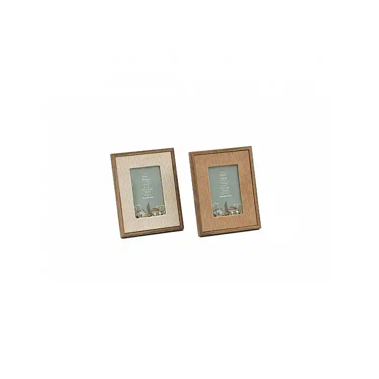 Κορνίζα κοτλέ ύφασμα/ξύλο 2χρωματιστά 10x15cm