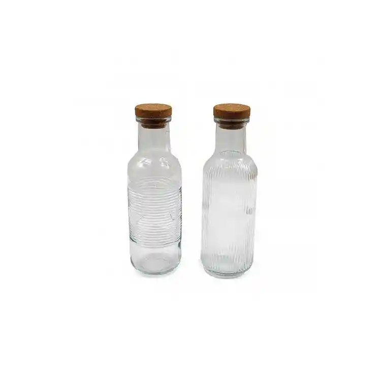 Μπουκάλι γυάλινο  καπάκι φελλός 1l/8x27,5CM