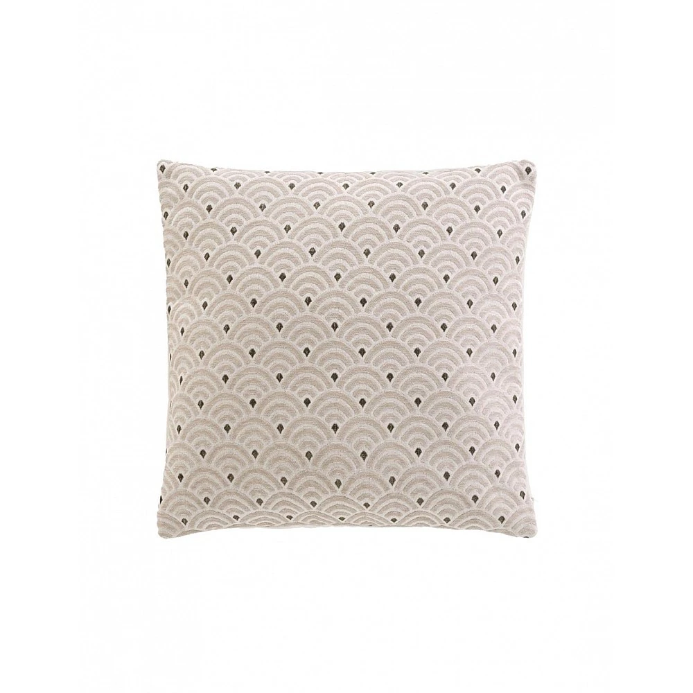 Μαξιλάρι πουά εκρού chenille 45x45cm