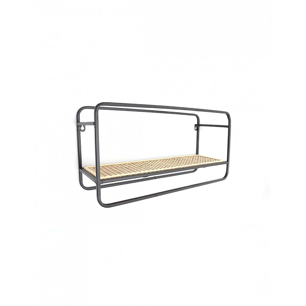 Ραφιέρα τοίχου μεταλλικό ψάθα 50x17H26cm