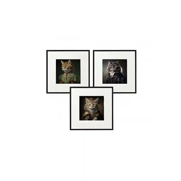 Κάδρο  CAT HEAD  /3σχέδια 40x40cm