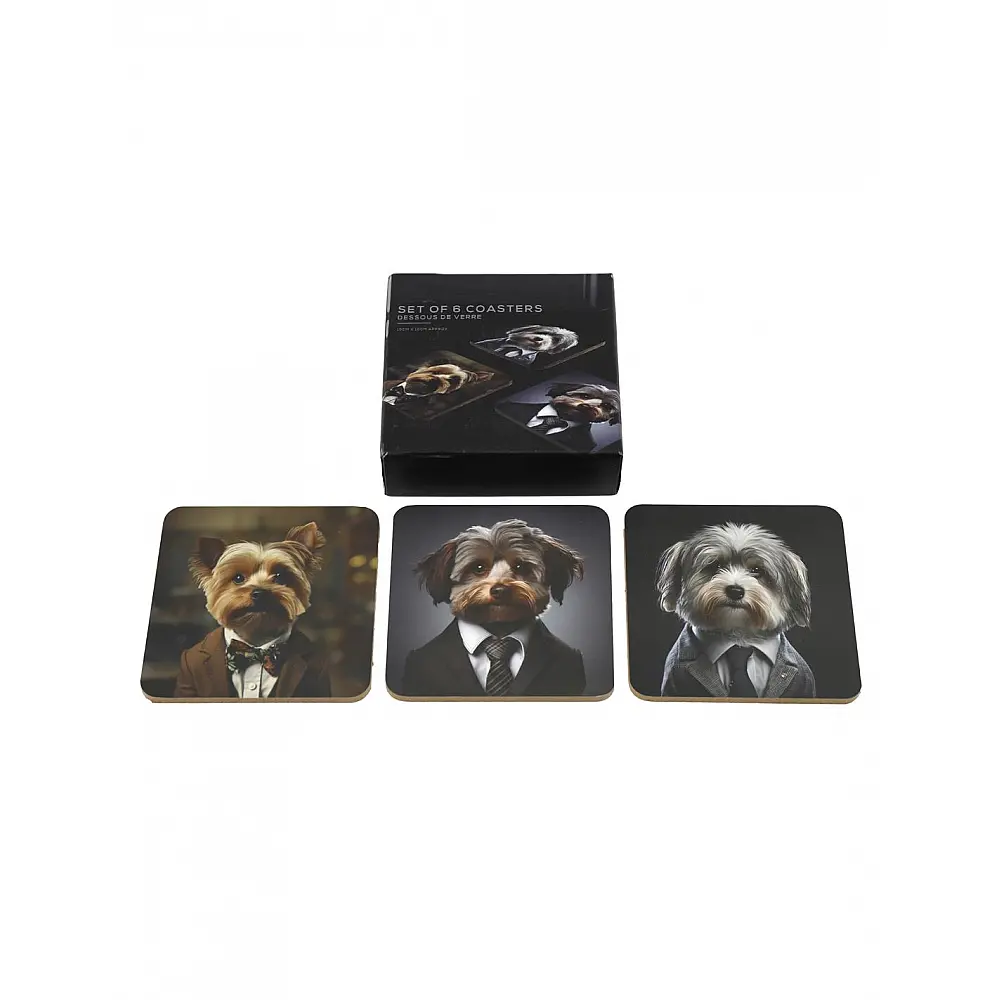Σουβέρ  FLUFFY DOG  /set 6pcs 10x10cm