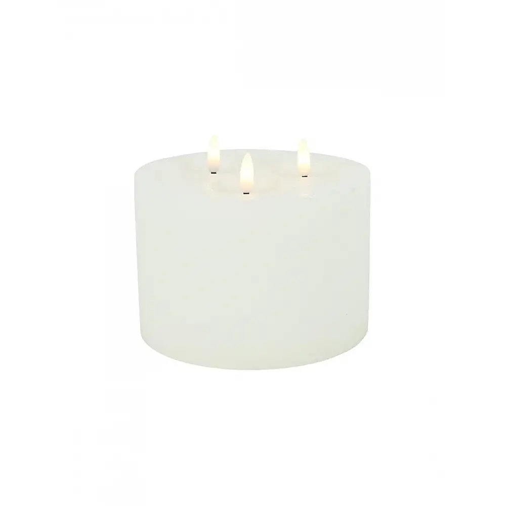 Κερί LED λευκό 3φλόγες/remote control/timer/2AA Φ15Η12,5cm