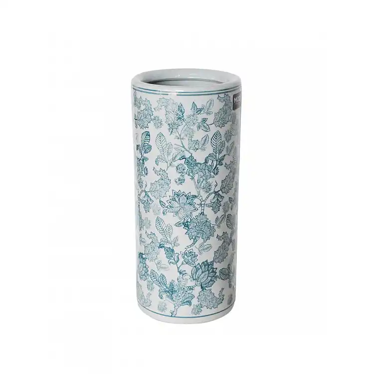 Βάζο δαπ. /ομπρελοθηκη  celadon green porc. flower 20x45cm