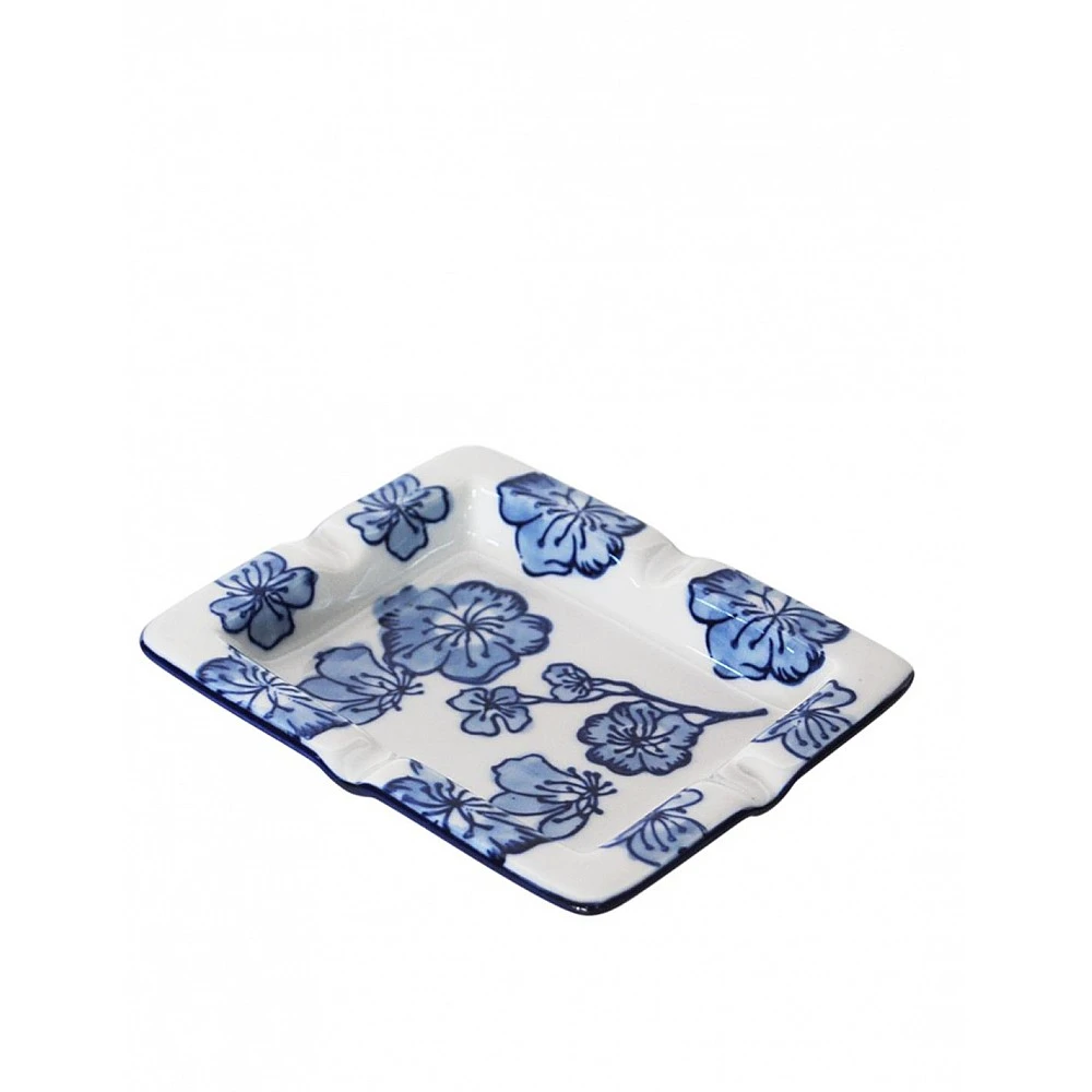 Σταχτοδοχείο blue porc. flower 13x10,5cm