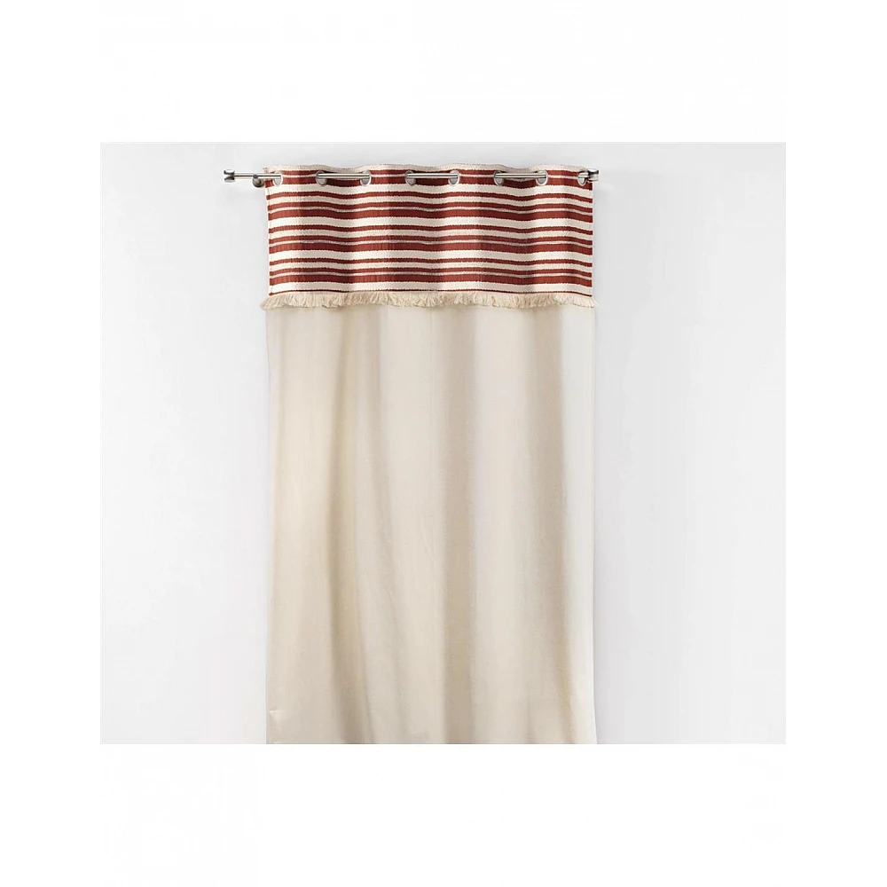 Κουρτινα COTTON /εκρού σχέδιο terracotta  140x240 cm