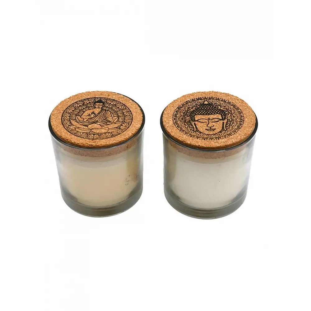 Κερί σε γυάλινο ποτήρι/καπάκι BUDDHA 10x10cm