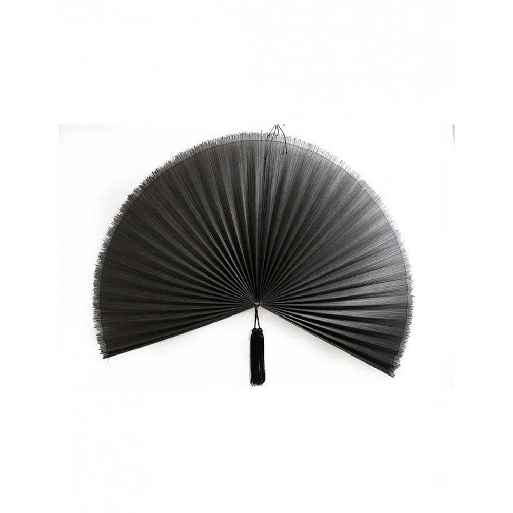 Βεντάλια τοίχου bamboo μαύρη με φούντα 75x145cm