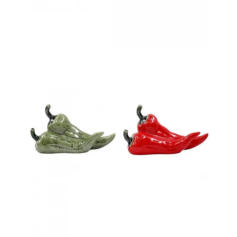Πιπεριές chilli κεραμικές 2 χρώματα 16. 5 x 7 x 9 cm