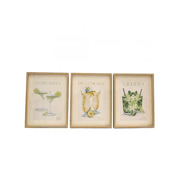 Κάδρο  Coctails  3σχέδια 30x40 cm