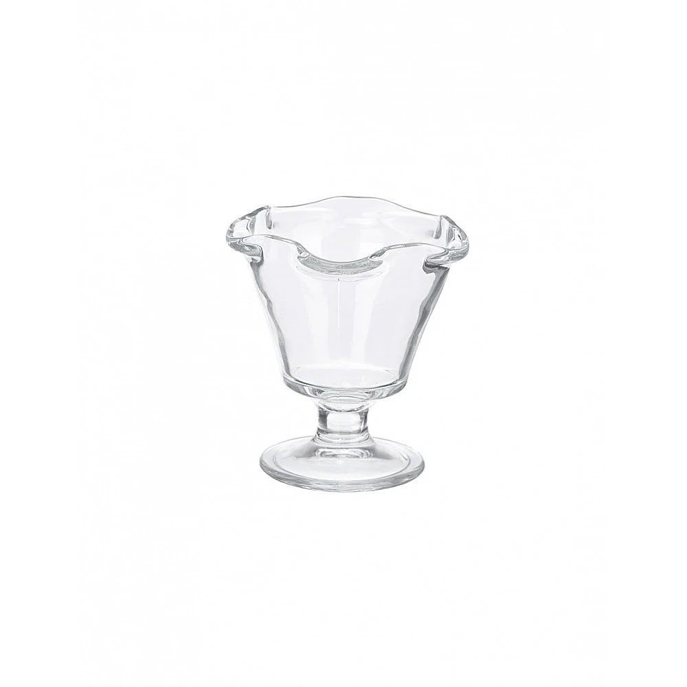 Μπωλ παγωτού γυάλινο wavy με πόδι 240ml/10,5x11,5cm