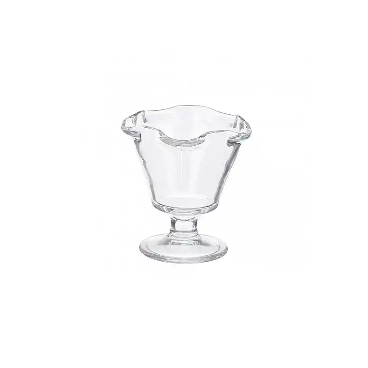Μπωλ παγωτού γυάλινο wavy με πόδι 240ml/10,5x11,5cm