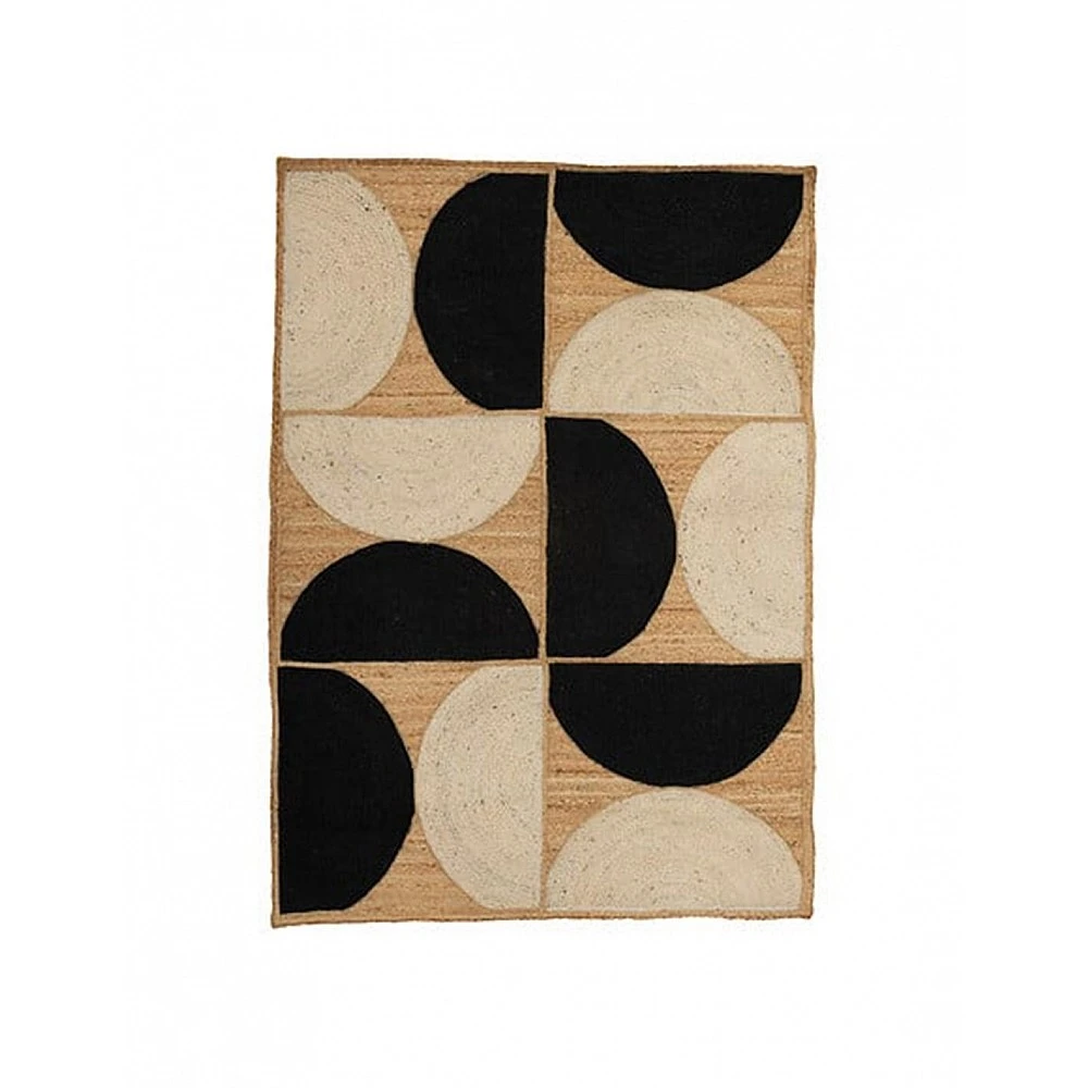 xαλί  γιούτας ημικύκλια σχέδια 120x170cm