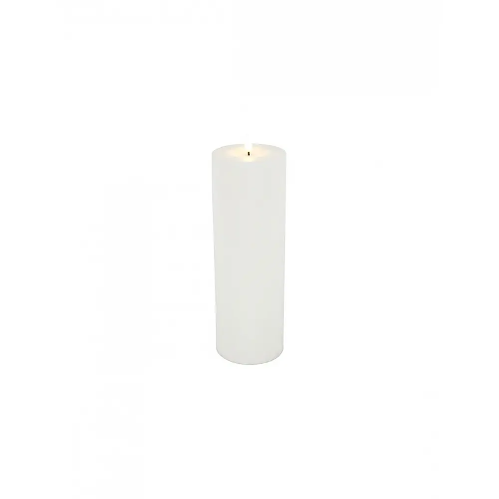 Κορμός κερί εξωτ. χώρου LED 10x32,5 λευκό / remote control/timer/3AA