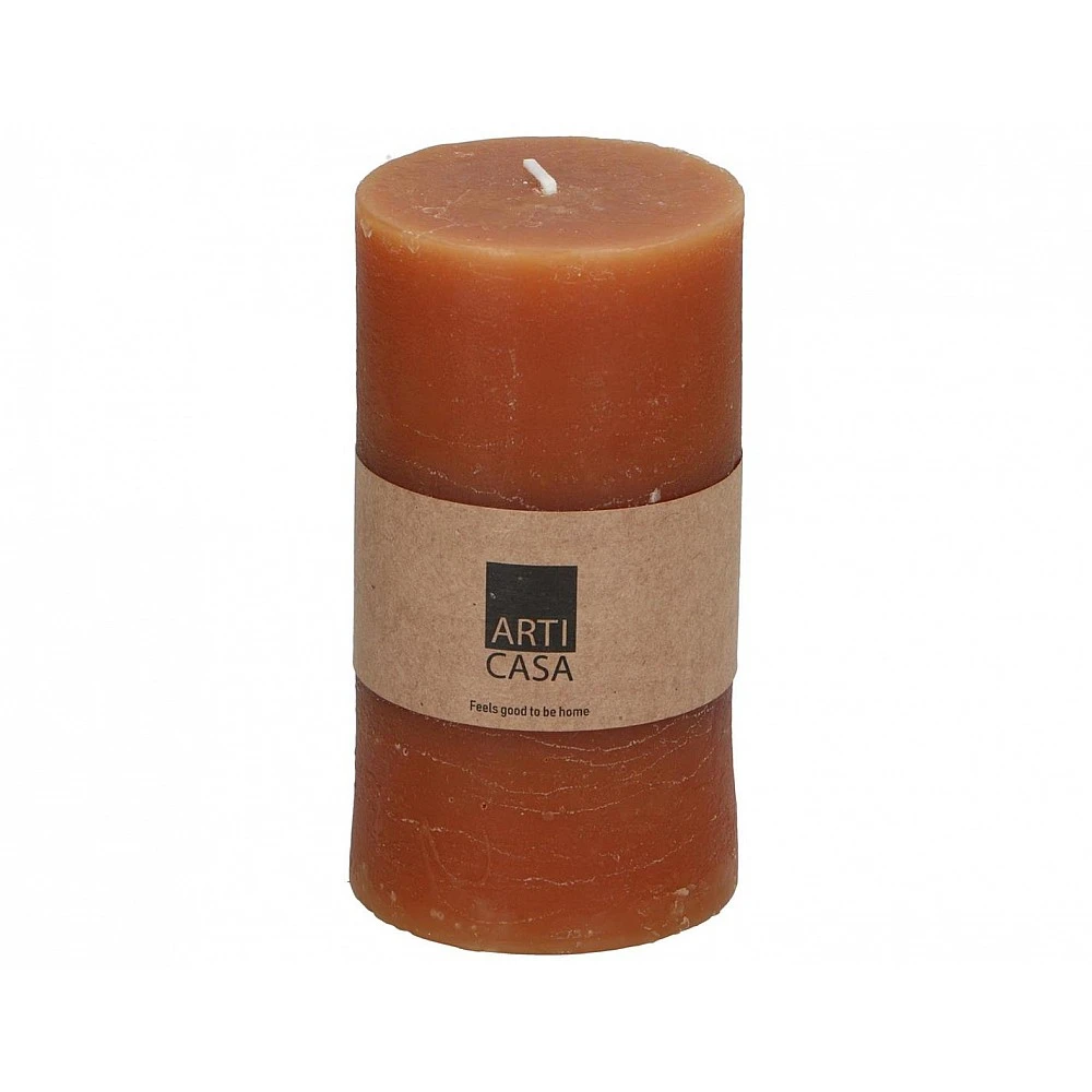 Κερί κορμός πορτοκαλίαλί 7x13cm