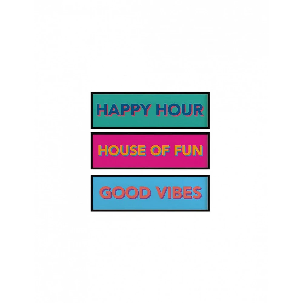 Πινακίδα χρωματιστή  HOUSE OF FUN /3σχέδια 70x20cm