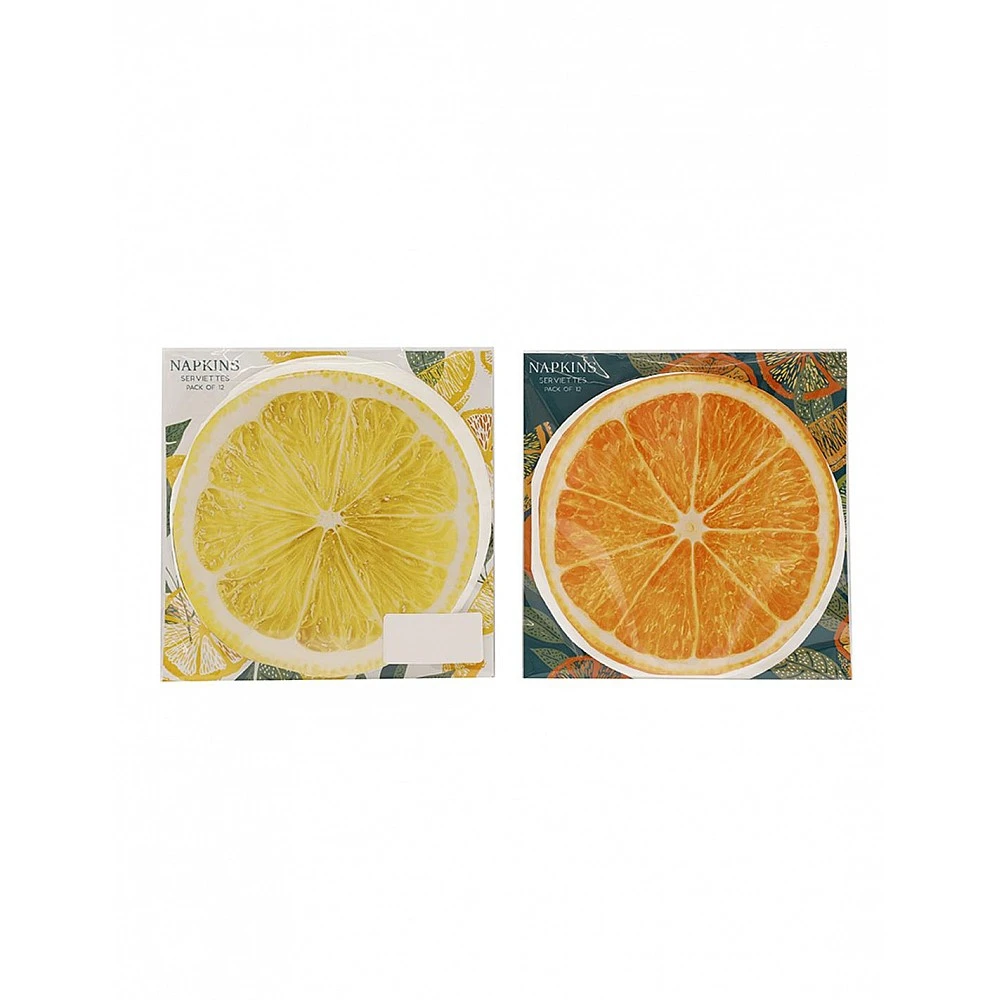 xαρτοπετσέτες πορτοκαλίάλι/λεμόνι 17x17cm/set12pcs