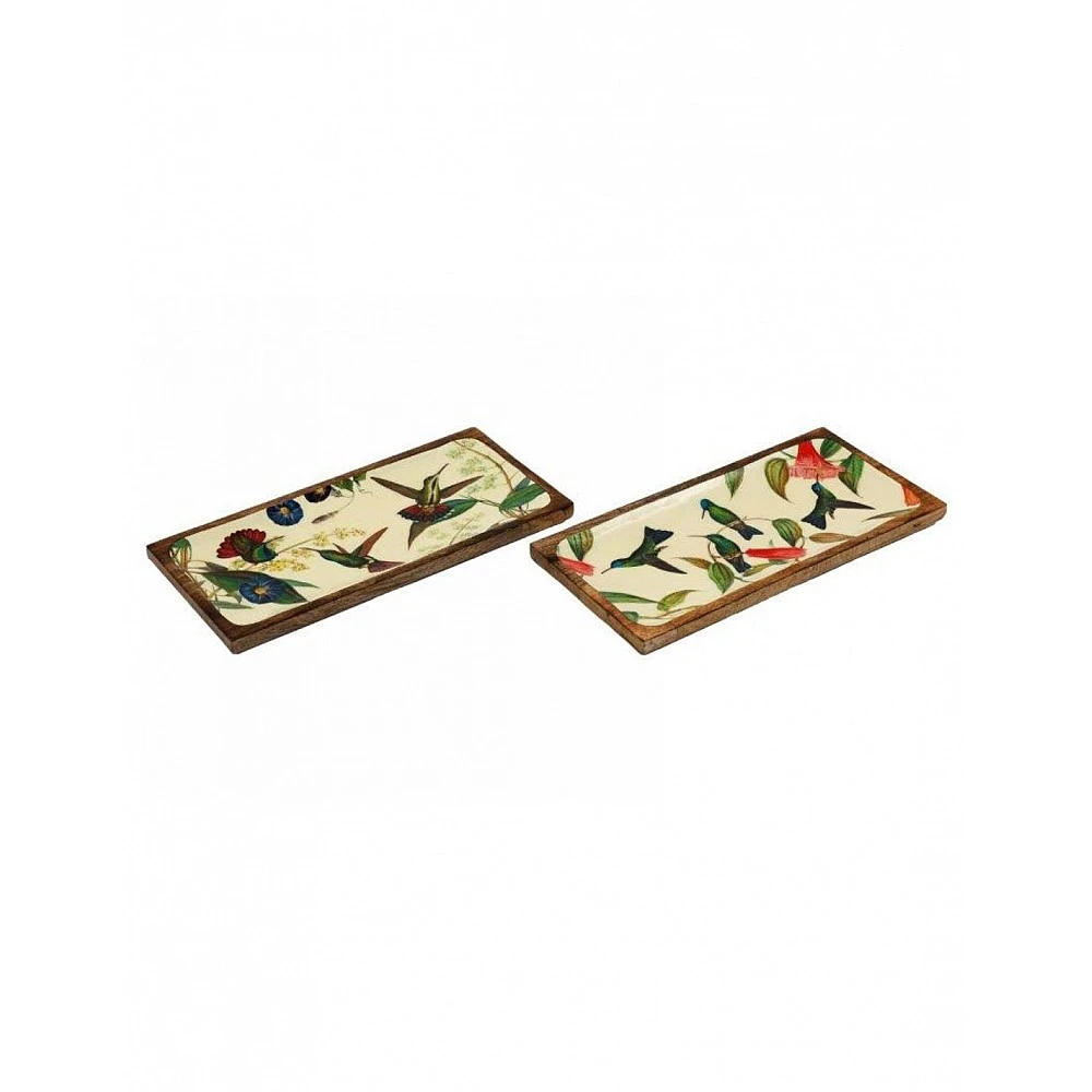Πιατέλα mango enamel  BIRDS  2σχέδια 40x30cm