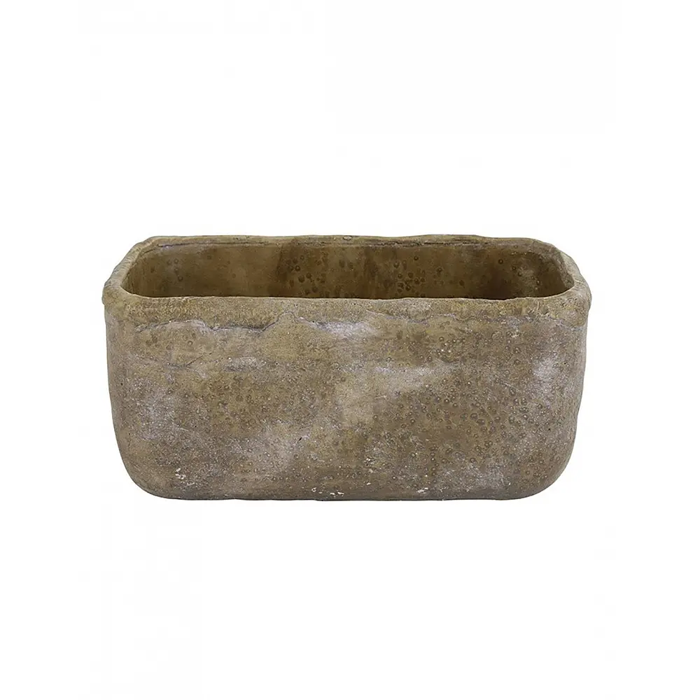 Κασπώ κεραμικό πέτρα ανάγλυφο καφέ  20,5x10,5x10cm