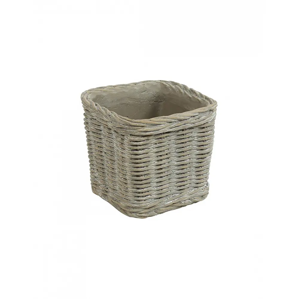 Κασπώ κεραμικό rattan ανάγλυφο καφέ 11,5x11,5x10,5