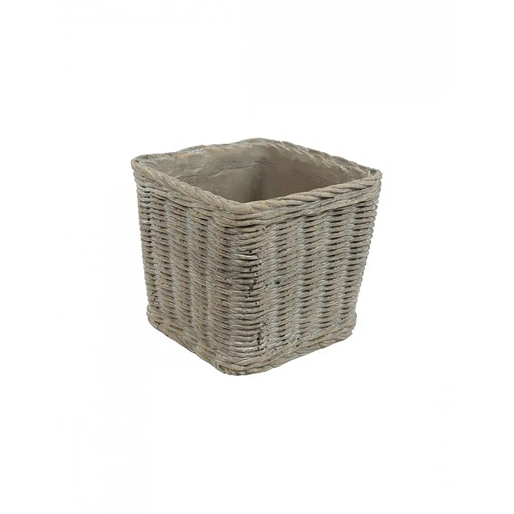 Κασπώ κεραμικό rattan ανάγλυφο καφέ 15x15x13,5