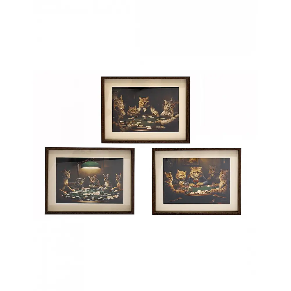 Κάδρο  CATS POKER  3σχέδια 30x40 cm