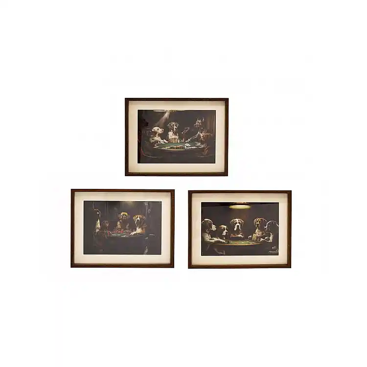 Κάδρο  DOGS POKER  3σχέδια 30x40 cm