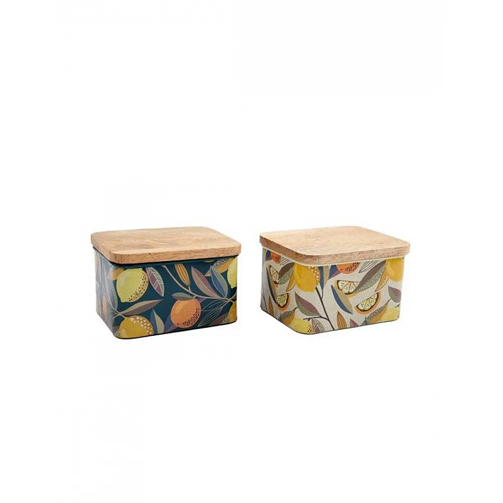 Κουτί αποθ.  CITRUS ZEST  ξύλινο καπάκι 14x8,5cm