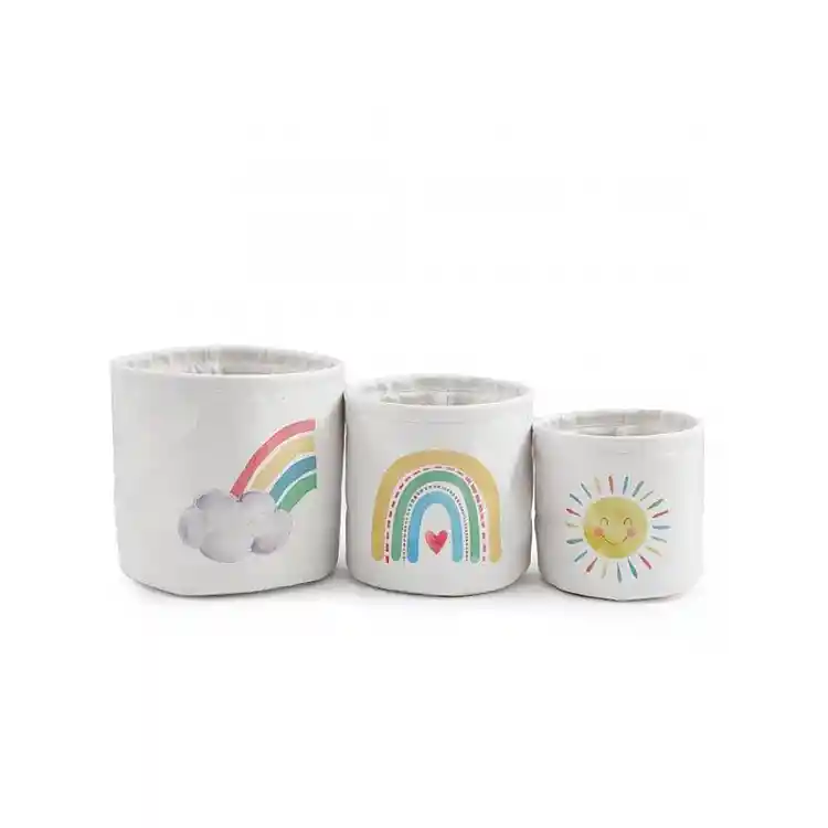 Καλάθι υφασμάτινο   Rainbow  set3/23x23/20x20/17x17cm