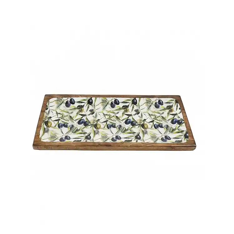 Πιατέλα  mango enamel OLIVE 40x19cm