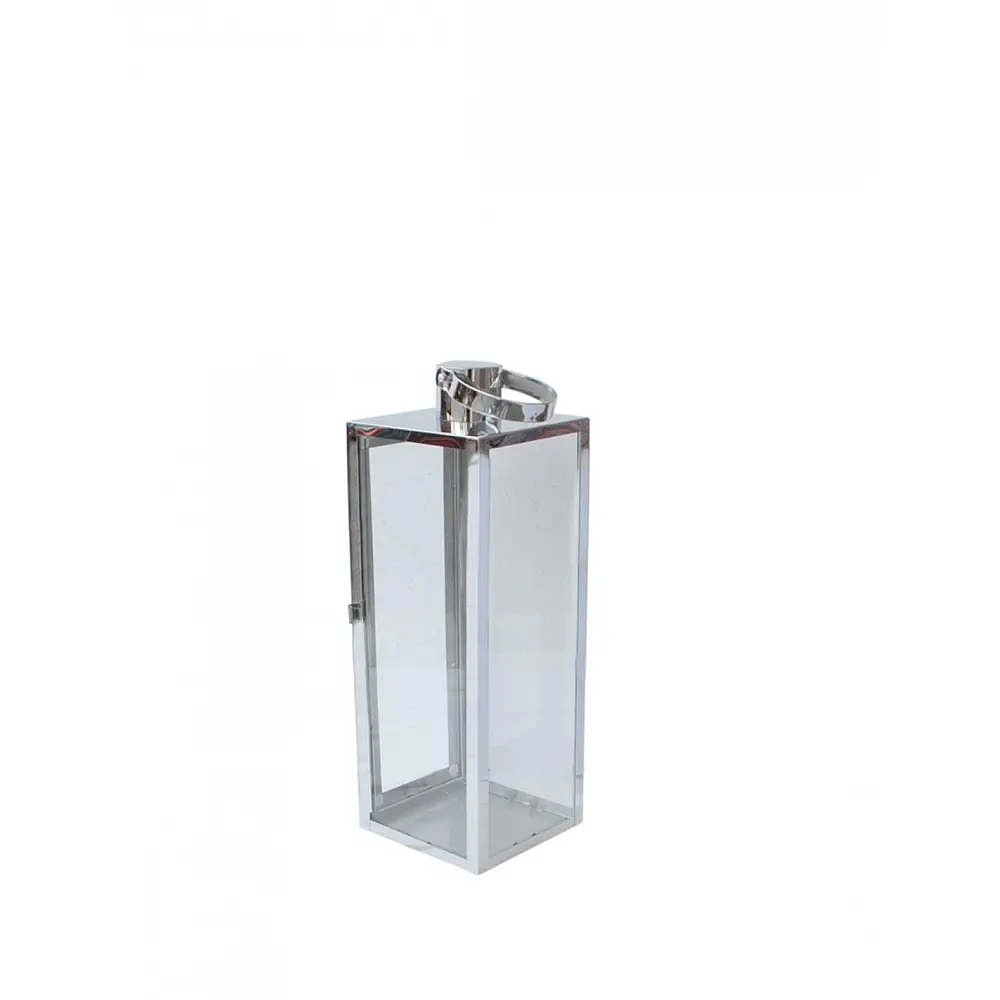 Φανάρι ασημί ανάγλυφο ατσάλι 13. 2X13. 5X38cm