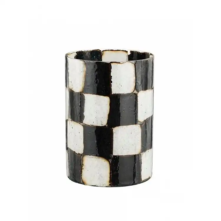 Κηροπήγιο γυάλινο black&white 12x18cm