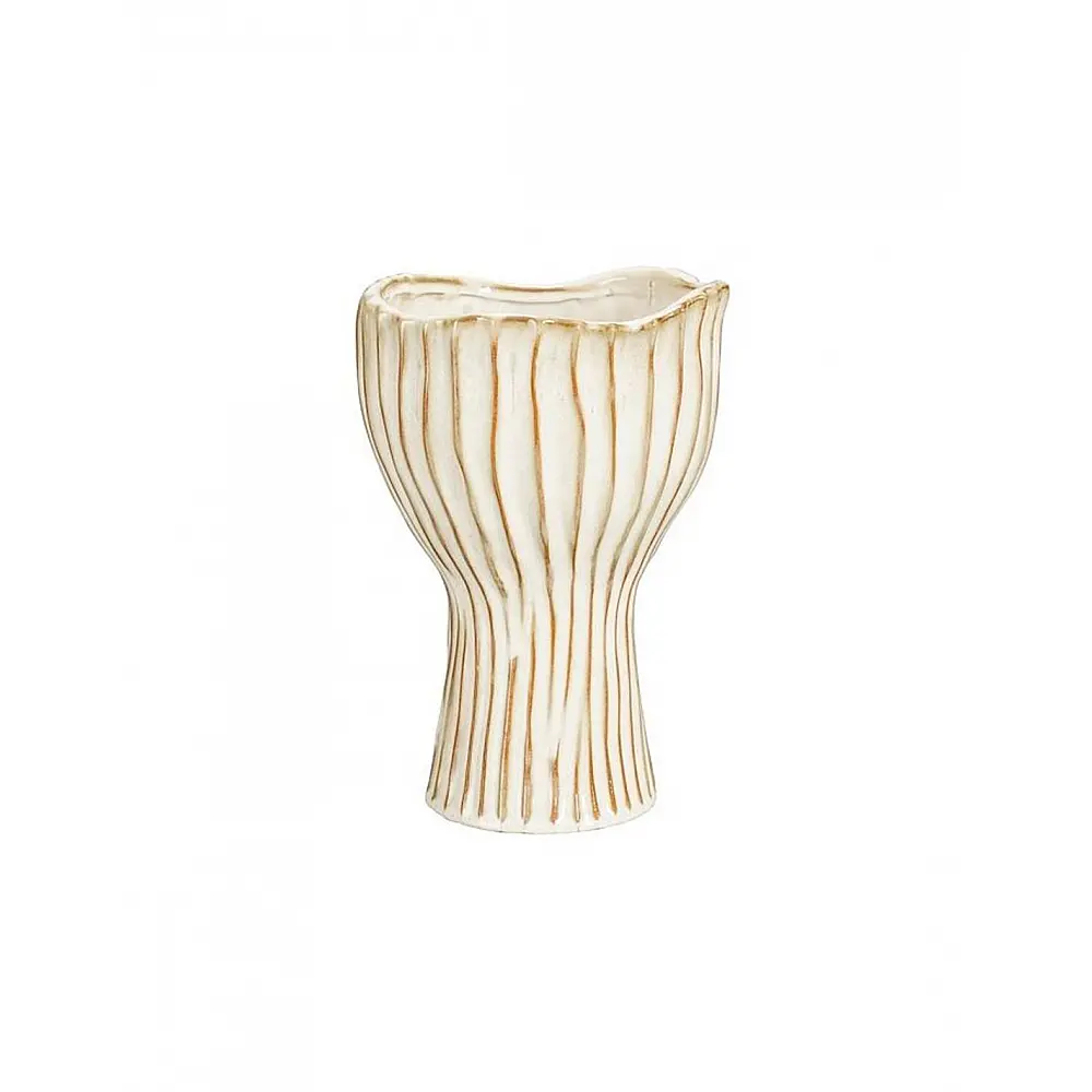 Βάζο κεραμικό με πόδι off white 22x32cm