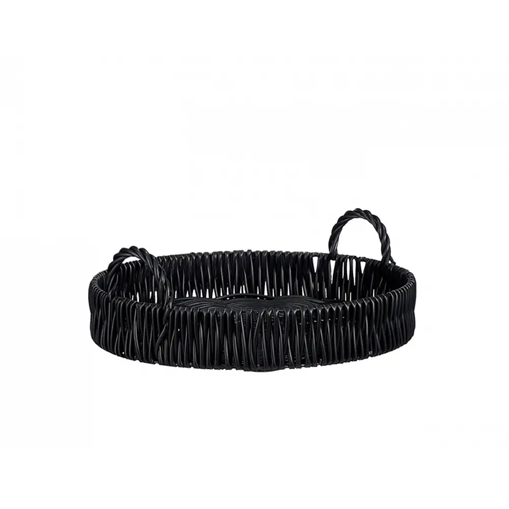 Δίσκος πλεκτός μαύρος recycled polyester D52H17cm