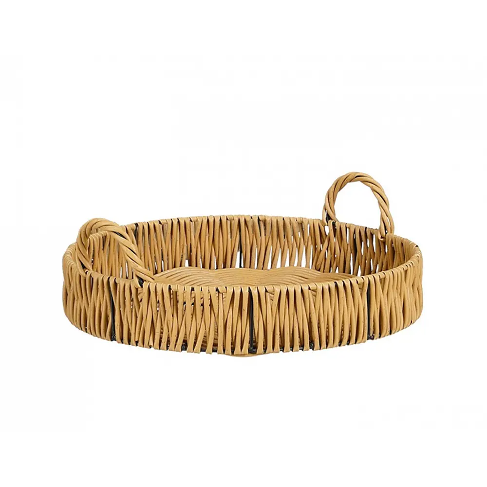 Δίσκος πλεκτός καφέ recycled polyester D58H19cm