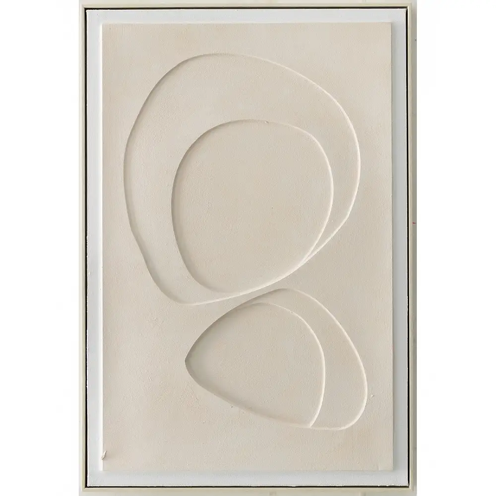 Πίνακας χειρ. ζωγραφ. με ξυλινο πλαίσιο, εκρού 60x90cm